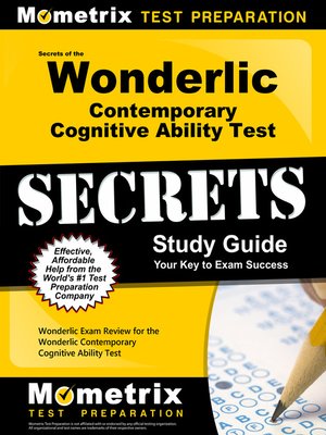 cover image of Secrets of the Wonderlic Contemporary Cognitive Ability Test Study Guide